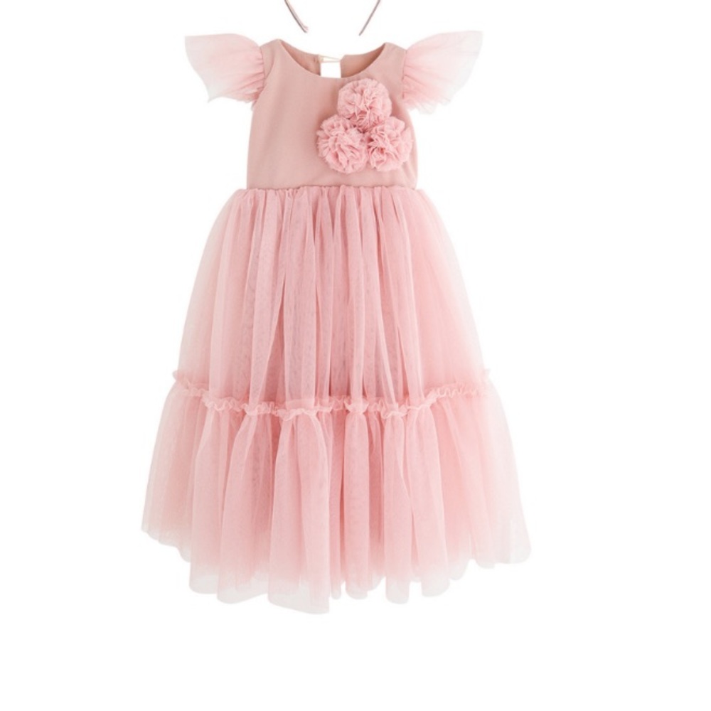 Sprinkie Wear Girls Pom Pom Long Dress